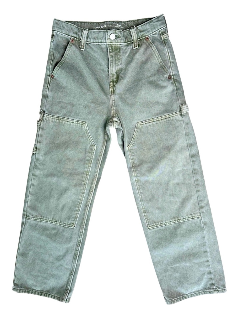 OLD NAVY Boy’s Sage Green Baggy Adjustable Waist Carpenter Jeans